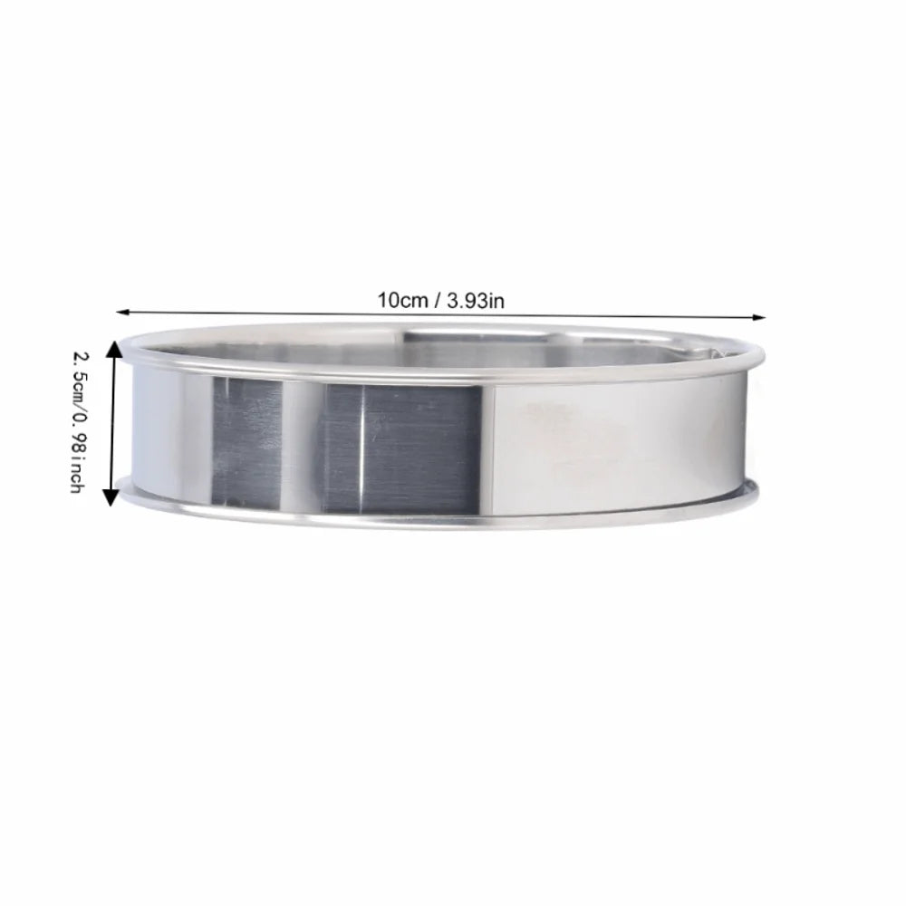 6-Piece Stainless Steel Crumpet Rings – Open Bottom Baking Molds