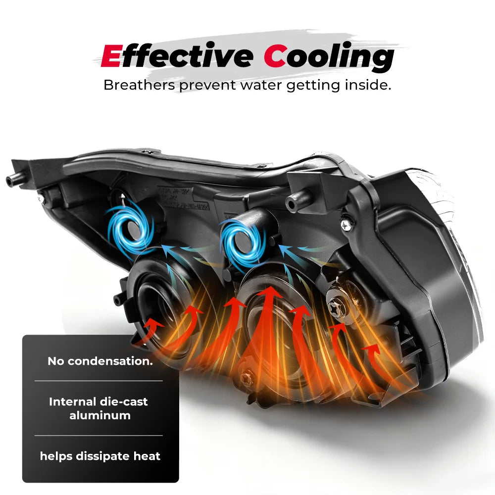 Kawasaki Z750 Z1000 E-MARK Headlight Assembly | Clear Lens Motorcycle Headlight Assembly Nixie
