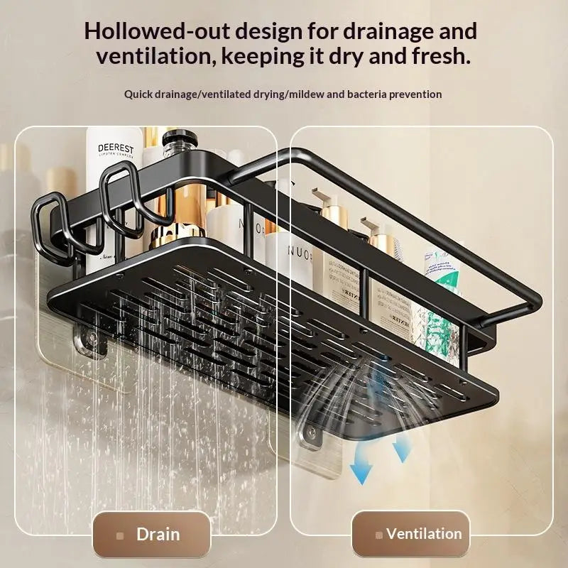 Wall-Mounted Aluminum Kitchen Rack | Rust-Resistant Storage