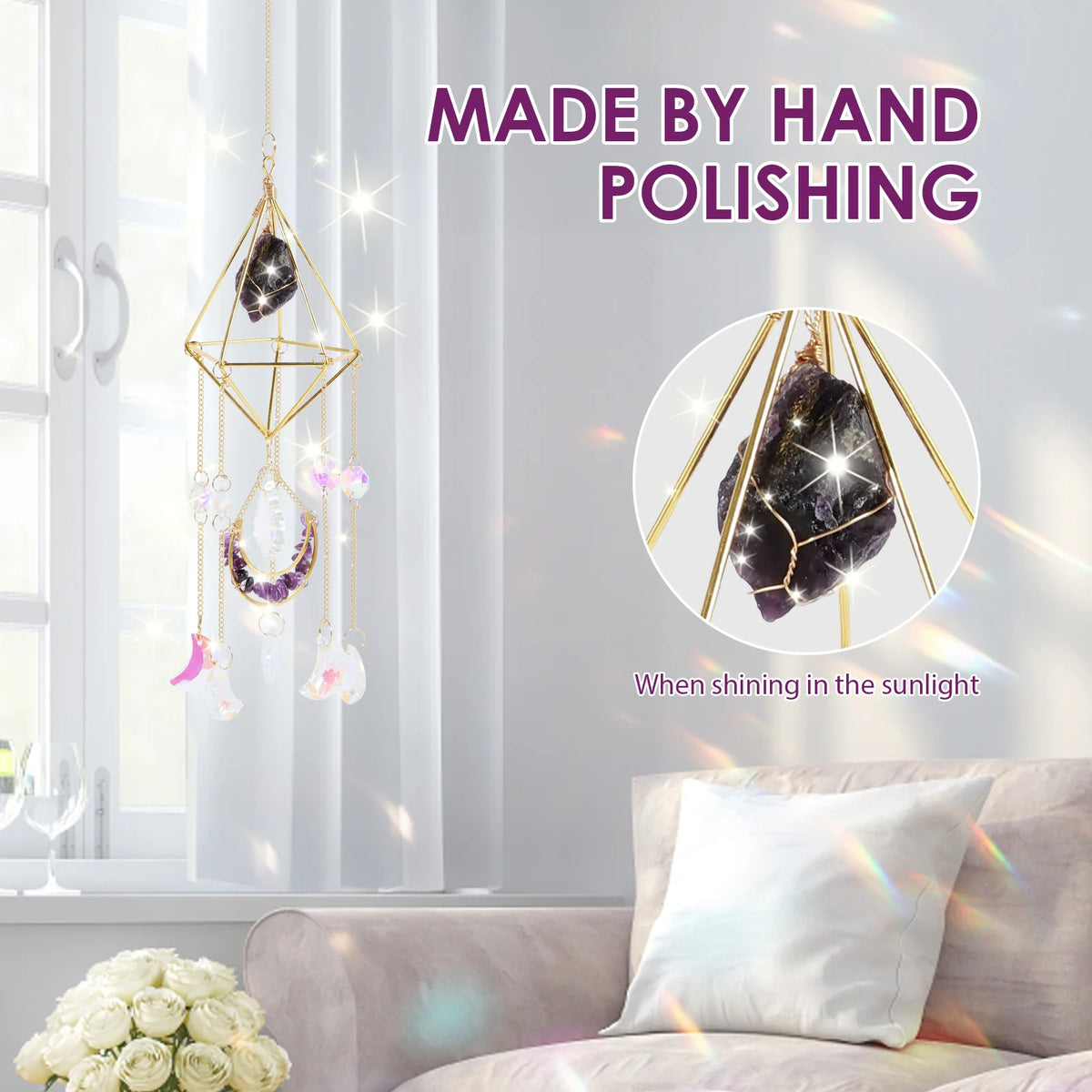 Hanging Crystal Suncatcher for Window & Garden Décor Crystal Suncatcher Nixie
