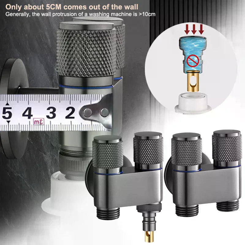 Stainless Steel 1-Inlet 2-Outlet Water Diverter Corner Valve Water Diverter Valve Nixie A Gray