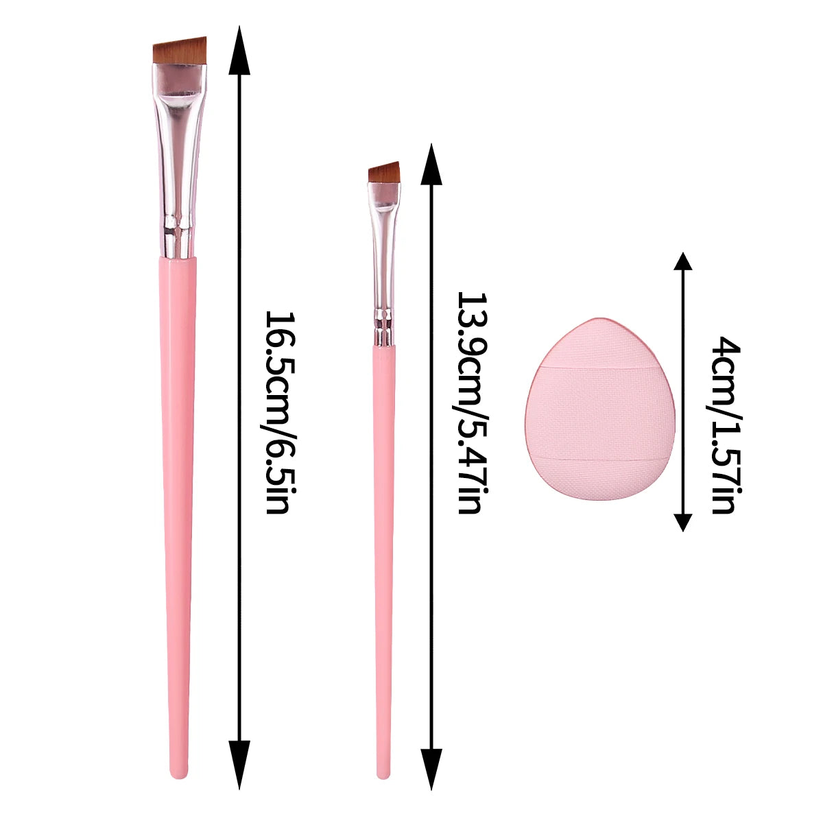 Nixie 5-Pc Makeup Brush Set – Eyeliner, Eyebrow & Puff Makeup Brush Set Nixie