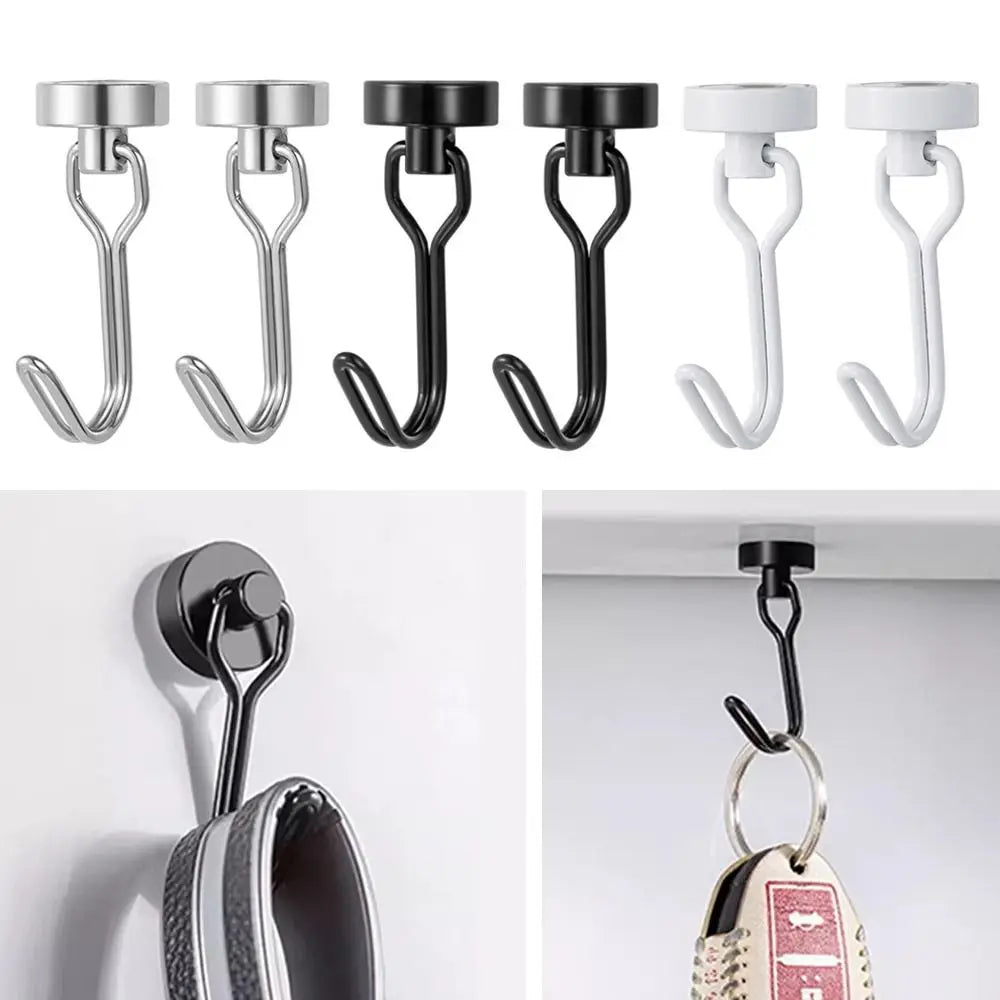 2PCS Rotating Magnetic Hooks No-Drill Heavy Duty Kitchen Organizer