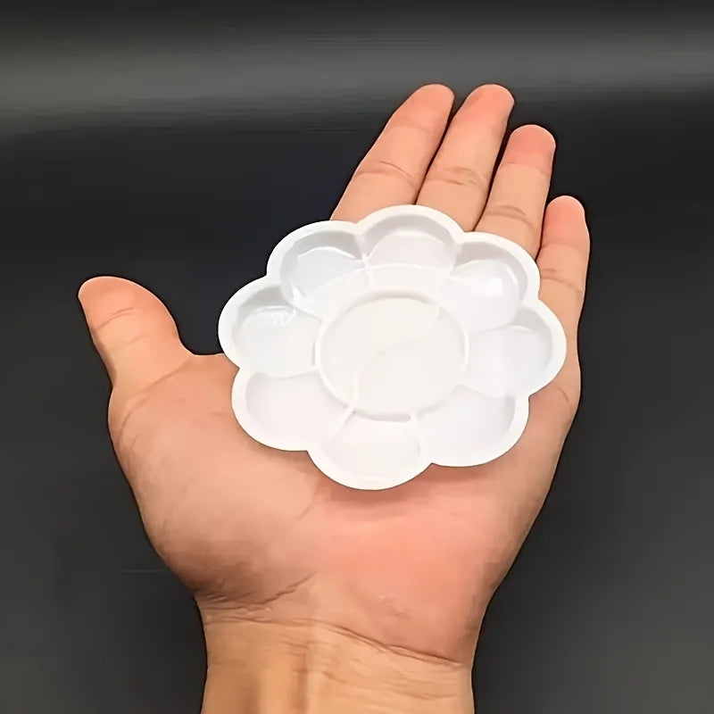 30Pcs Mini Flower-Shaped Plastic Palette Set for Art Mixing