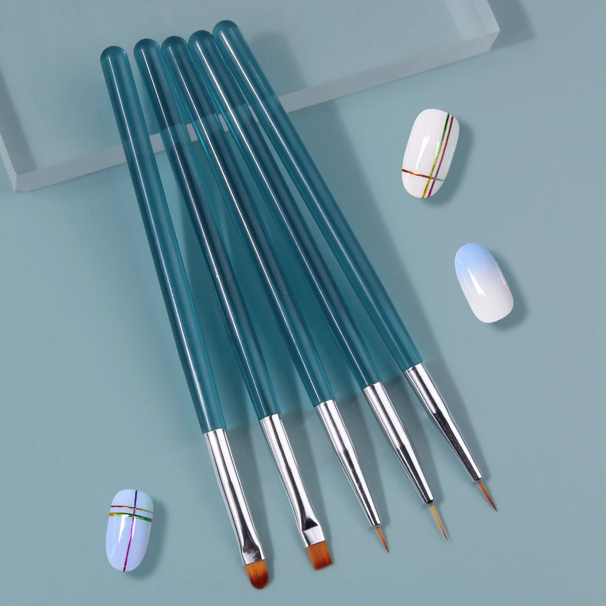 5-Piece Nail Art Brush Set – Painting, Dotting & Liner Tools Nail Art Brush Set Nixie Default Title