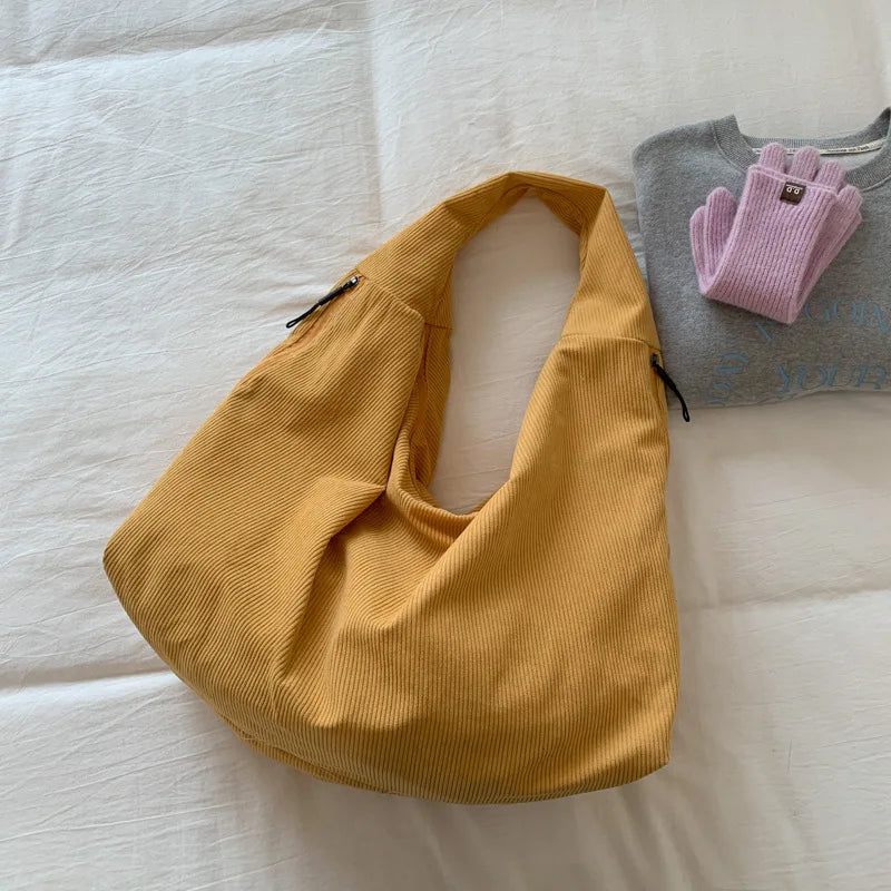 Japanese Canvas Tote Bag – Large Shoulder Bag for Women Canvas Shoulder Tote Bag Nixie BB-583-Yellow Extra Large