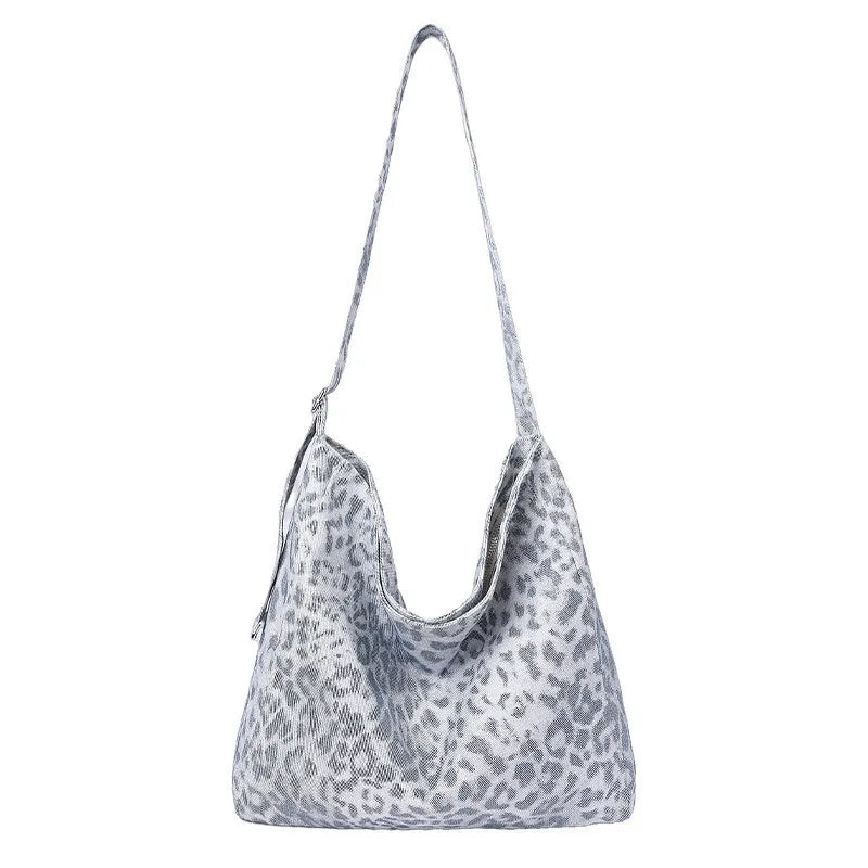 Korean Leopard Print Canvas Tote Bag – Large Capacity Women Canvas Tote Bag Nixie