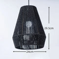 Handwoven Rattan Pendant Light Shade | Farmhouse Basket Lamp Pendant Lamp Shade Nixie Black