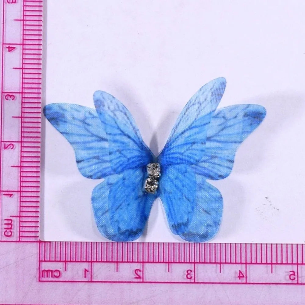 50Pcs 3D Organza Butterfly Appliques – Colorful Mesh Patches Fabric Appliques Nixie
