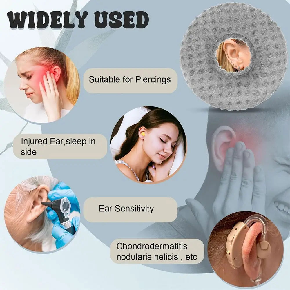 Cotton Ear Piercing Pillow with Ear Hole – Side Sleep Comfort Ear Piercing Pillow Nixie
