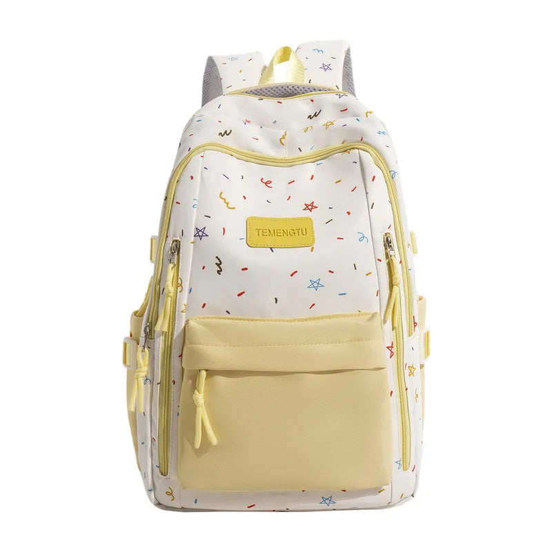 Japanese Color-Block Canvas Backpack for Teen Girls | School Bag Canvas School Backpack Nixie