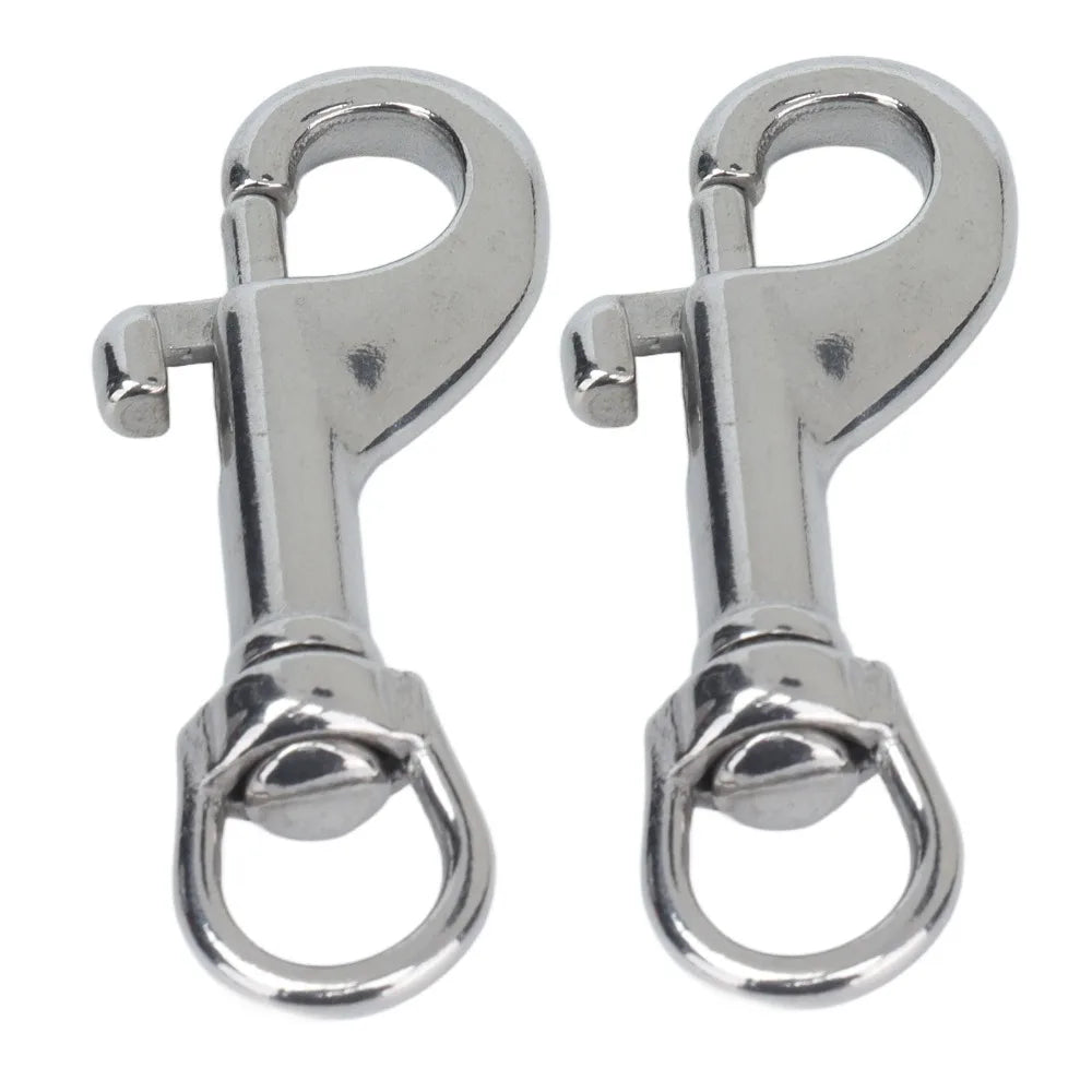 2pcs 65mm Bolt Snap Swivel Eye Hook – Rotating Zinc Alloy Clip