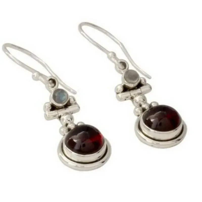 Vintage Red Crystal Drop Stud Earrings – Zinc Alloy & Glass Crystal Stud Earrings Nixie