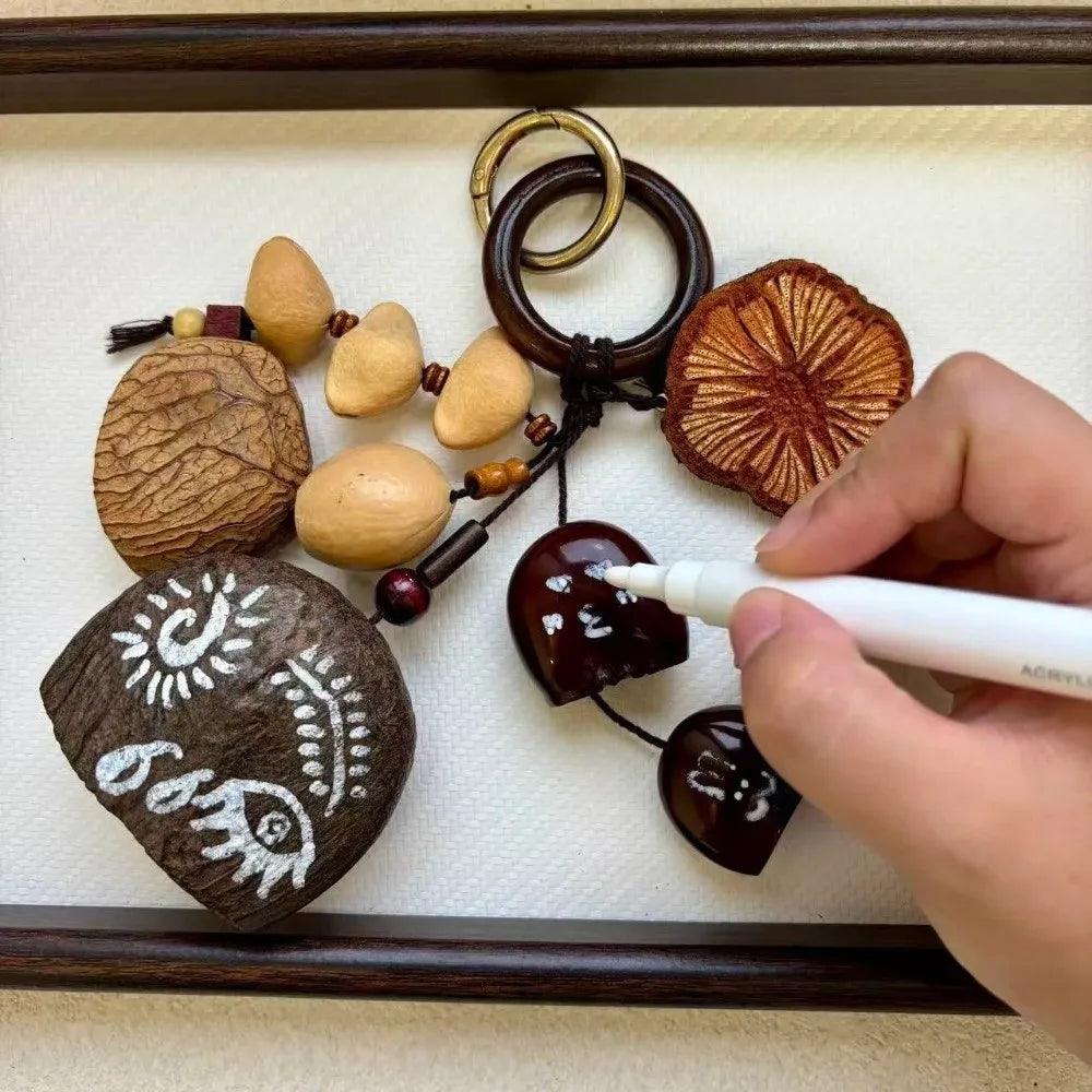 Handmade Natural Nut Shell Hanging Bell Pendant Decor