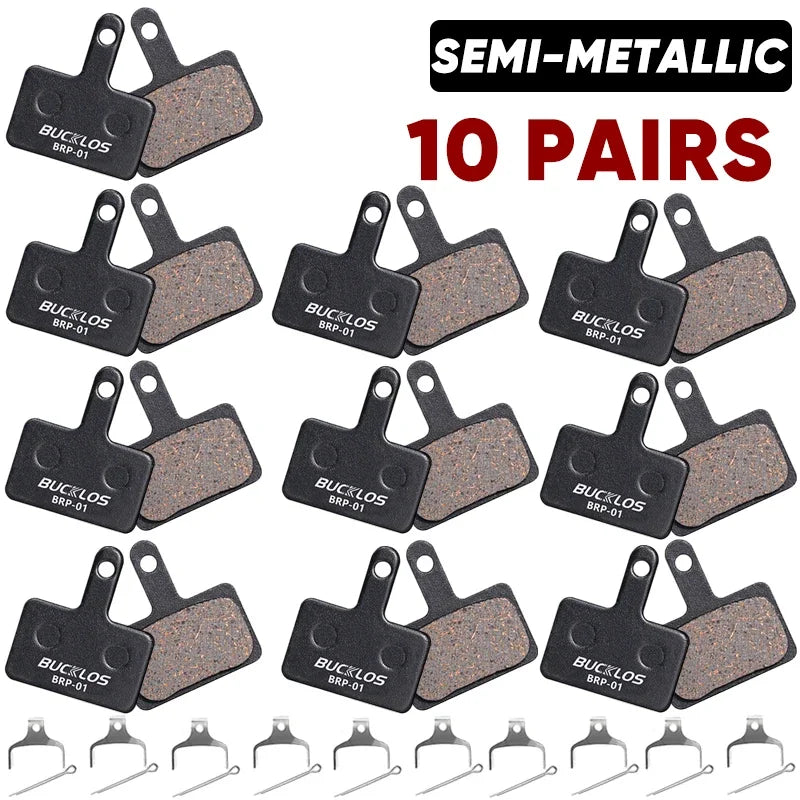 BUCKLOS MTB Hydraulic Disc Brake Pads – B01S Semi-Metal Disc Brake Pads Nixie Semi-Metal 10Pairs