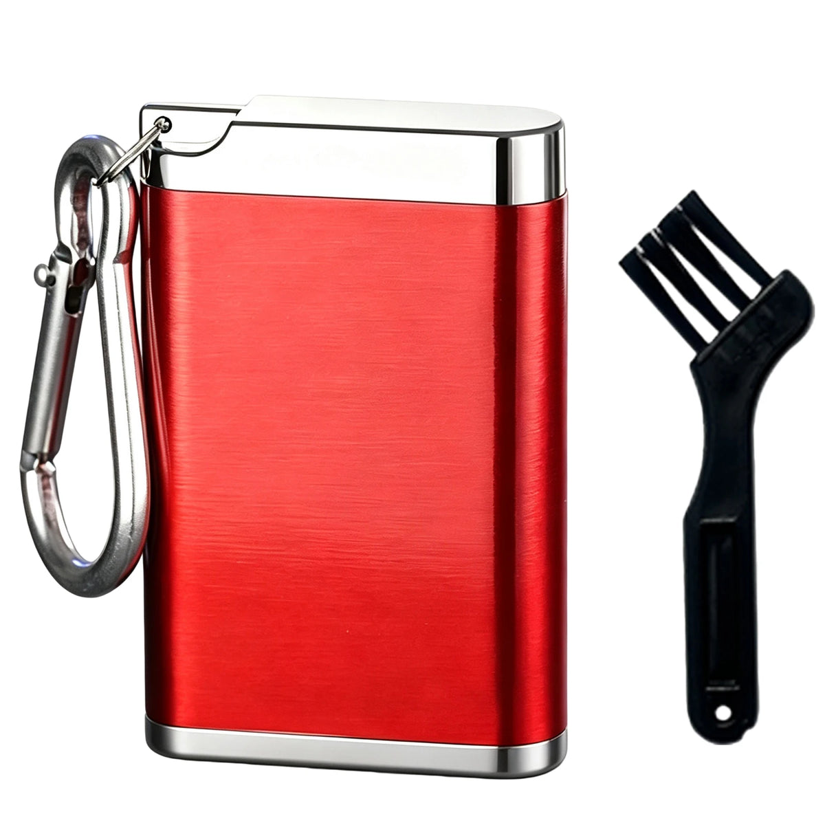 Portable Metal Pocket Ashtray with Lid & Carabiner for Travel Portable Pocket Ashtray Nixie Silver Red