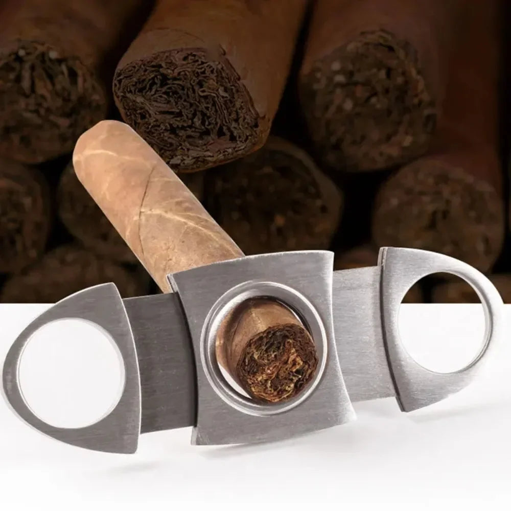 Stainless Steel Guillotine Cigar Cutter – Double Blade Classic Cigar Cutter Nixie