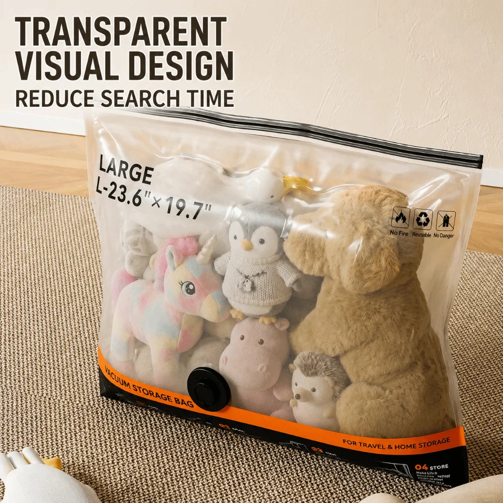 Vacuum Storage Bags – No-Pump Space-Saving Compression Bags
