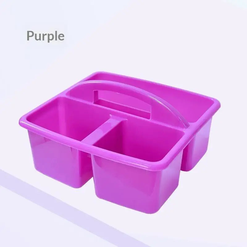 3-Compartment Plastic Storage Caddy Organizer for Desk & Art Desk Storage Caddy Nixie Purple