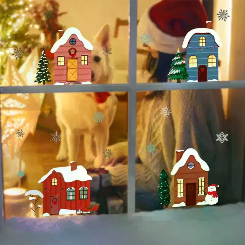 Christmas Window Stickers – Double-Sided Snowflake & Tree Decals