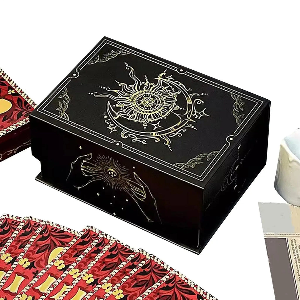 Magnetic Lid Tarot Card Box – Portable Elegant Storage Card Storage Box Nixie