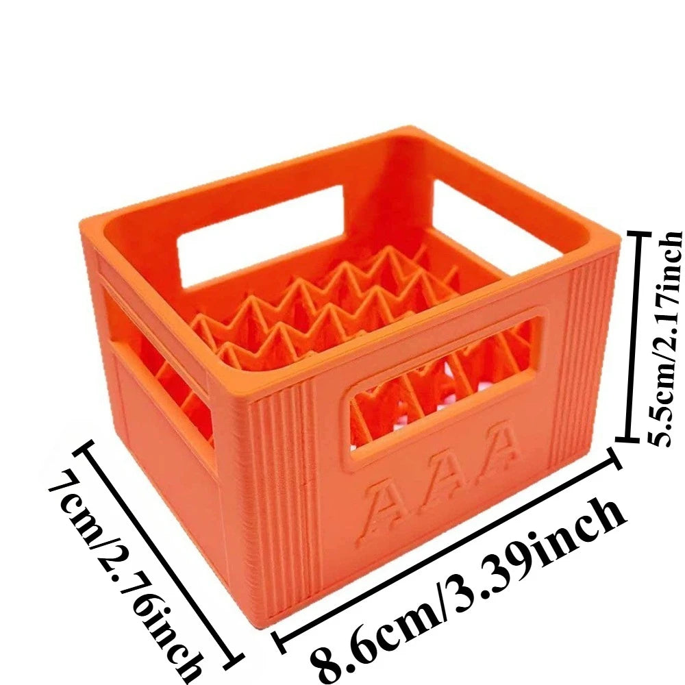 AAA Battery Organizer Box – Vintage Beer Crate, Holds 30 Battery Storage Box Nixie