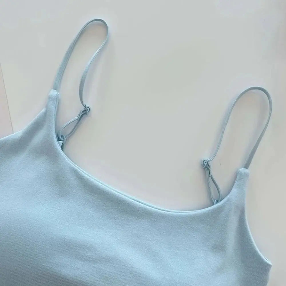 Women's Padded Camisole Sleeveless Vest Slim Fitted Tank Top Padded Camisole Tank Top Nixie