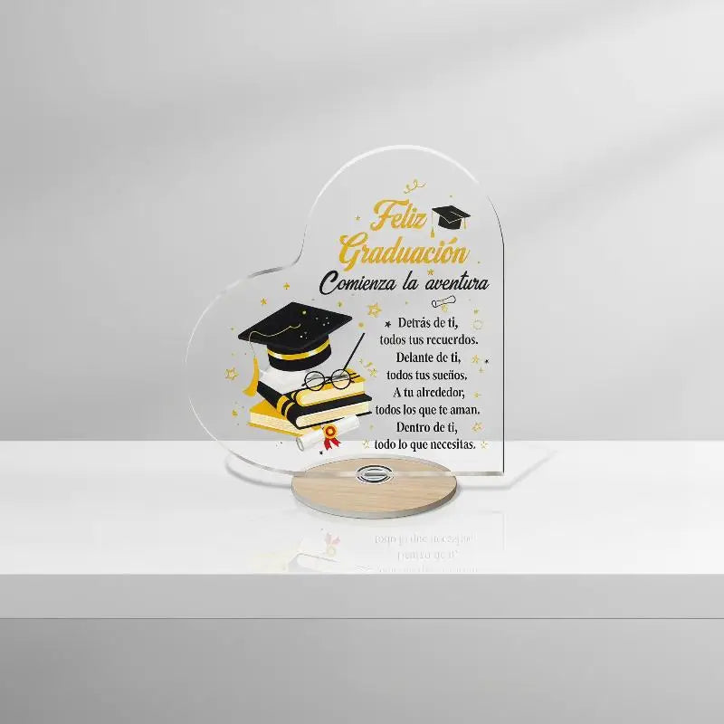 Acrylic Heart Graduation Rotating Desktop Ornament | Party Decor Desktop Ornament Nixie