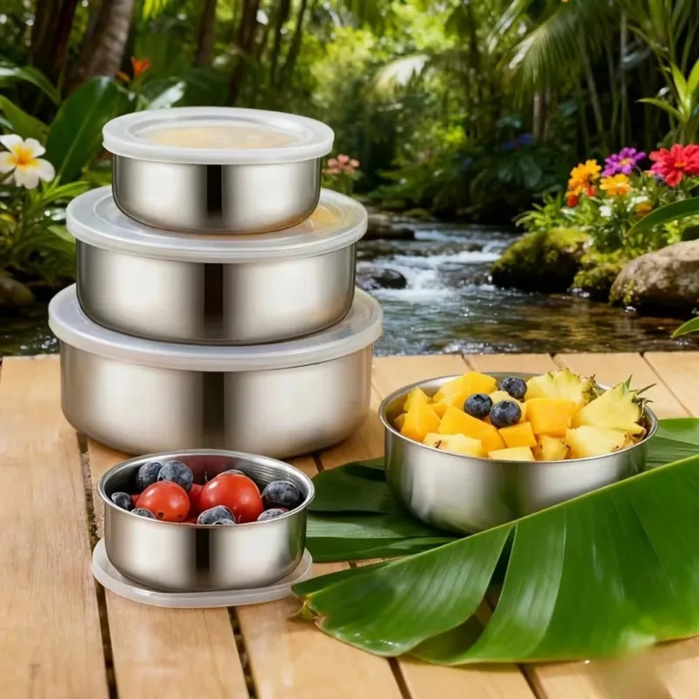 10Pcs Stainless Steel Food Storage Container Set with Lids Food Storage Containers Nixie