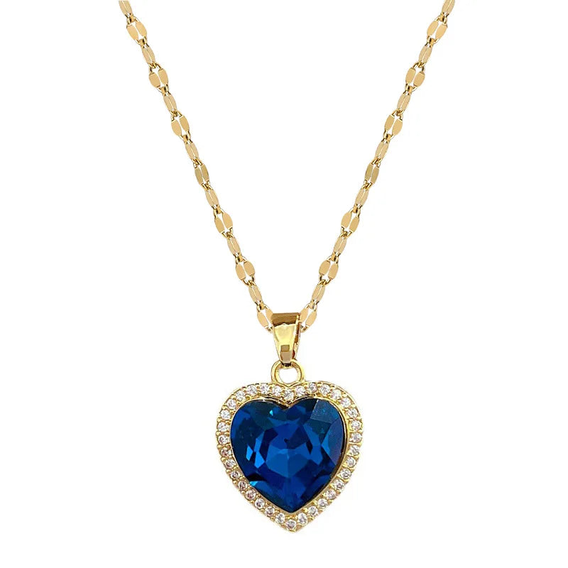 Heart Pendant Necklace Gold Stainless Steel Choker for Women Pendant Necklace Nixie