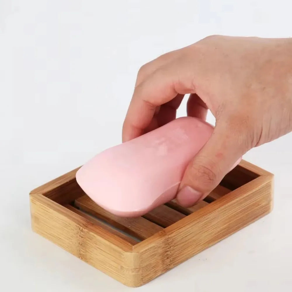 Natural Bamboo Soap Dish Tray Holder | Bathroom Organizer Bamboo Soap Dish Nixie