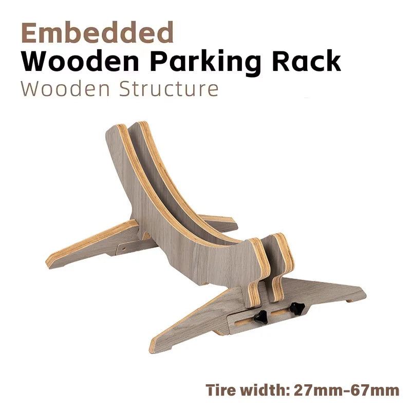 Wooden Adjustable Bike Parking Rack – Indoor Bicycle Storage Stand