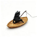 Resin Cat Fishing Boat Aquarium Ornament | Fish Tank Decor Aquarium Ornament Nixie A1