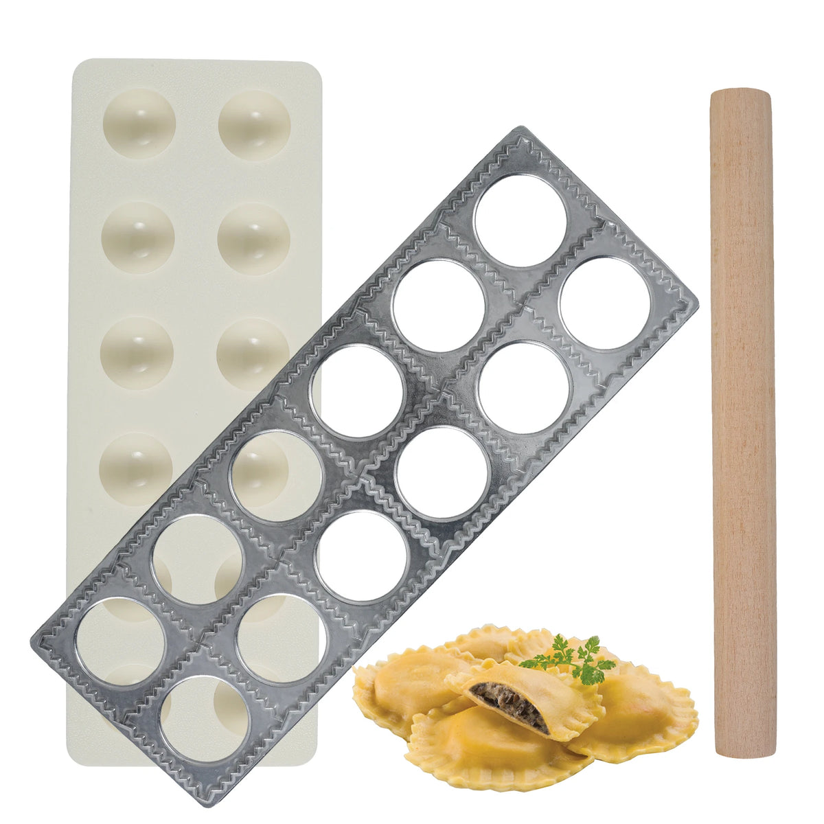 Ravioli Maker Press Mold Set – 10/12 Hole Dumpling Pasta Cutter Pasta Mold Set Nixie