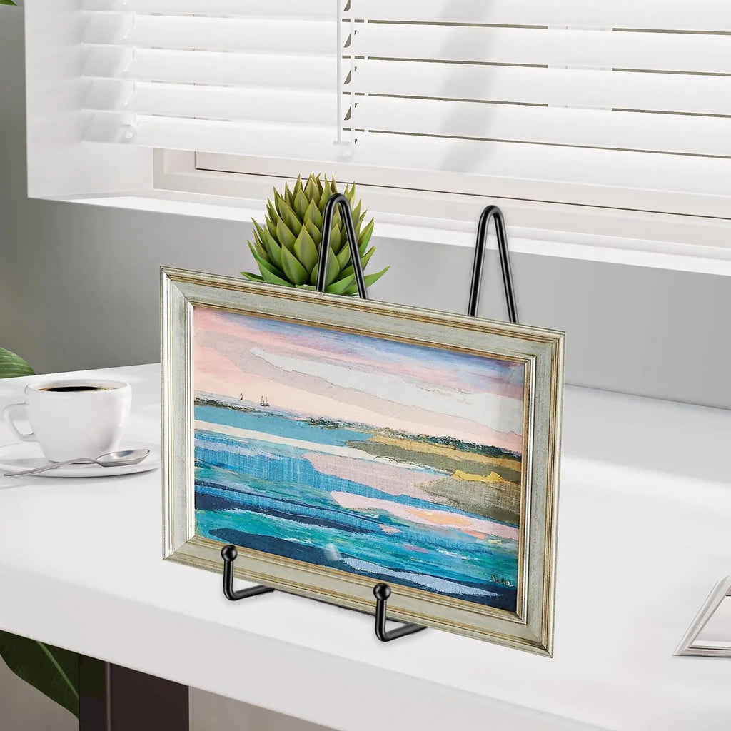 Metal Plate Display Stand & Picture Easel – Iron Frame Holder Display Easel Stand Nixie