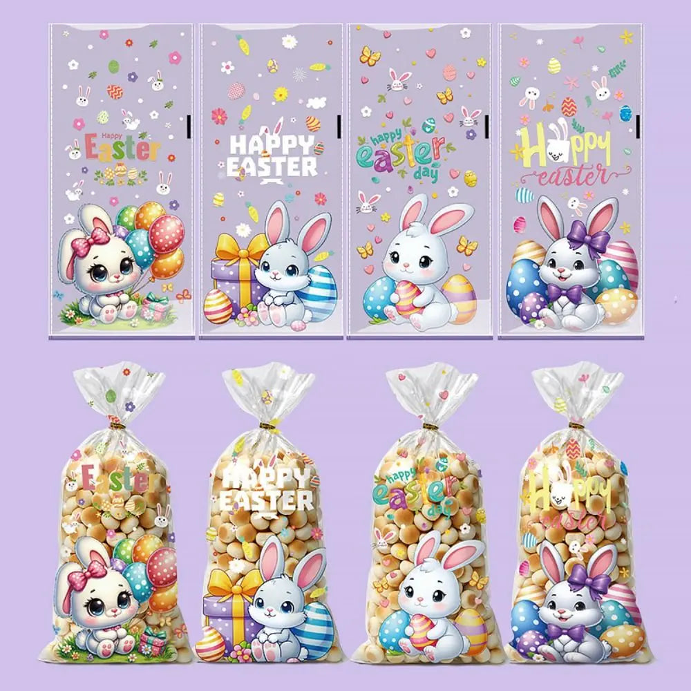 50PCS Multicolor Easter Gift Bags – Candy & Cookie Treat Pouches Easter Treat Bags Nixie