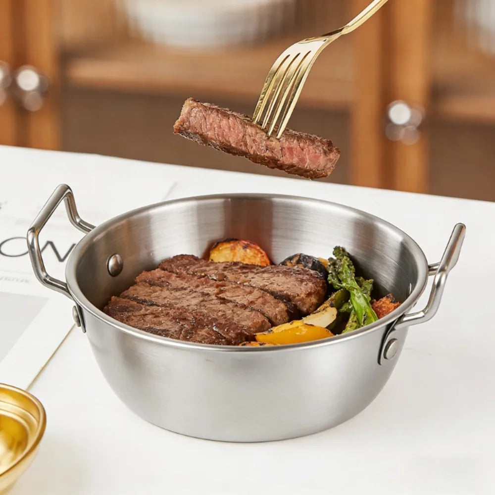 Stainless Steel Noodle Bowl with Handle – Ramen & Soup Bowl Stainless Steel Bowl Nixie