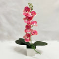 7-Bloom Artificial Orchid Potted Plant – Pink Faux Flowers Artificial Potted Flower Nixie Style G