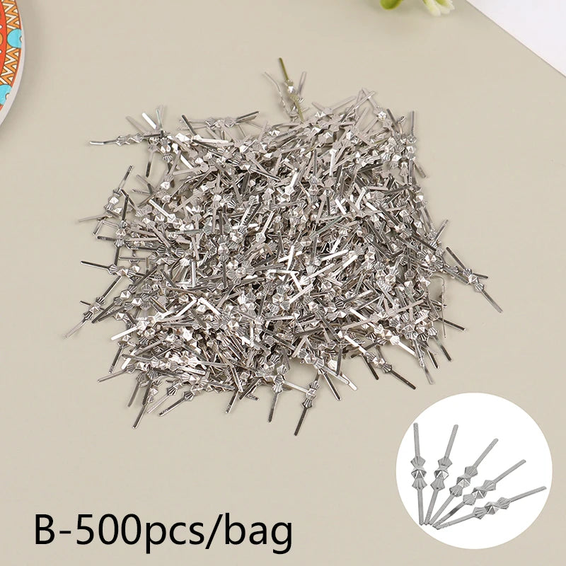 500pcs 25mm Metal Bowtie Connectors for Crystal Chandelier Beads Chandelier Connector Pins Nixie B