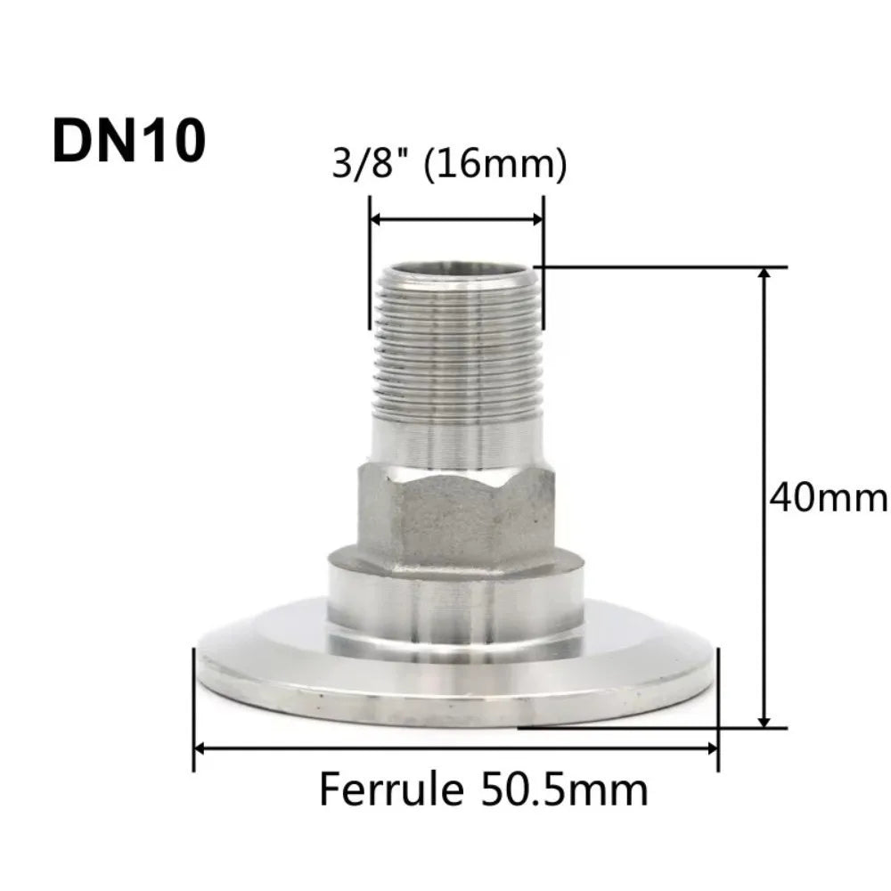 SS304 Stainless Steel Internal Thread Ferrule Clamp Fitting DN8-DN50 Pipe Ferrule Fitting Nixie DN10 Ferrule 50.5