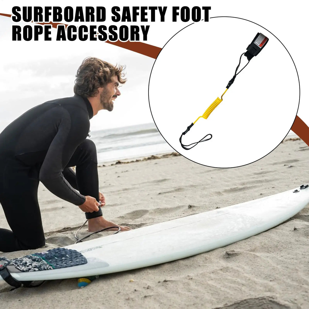 Bodyboard Safety Leash – Coiled TPU Wrist Strap for Surfing Surfboard Leash Nixie