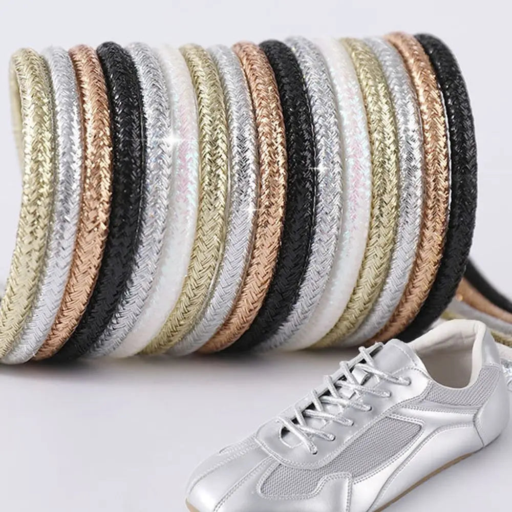 Round Glitter Shoelaces – Lurex Colorful Sneaker Laces Glitter Shoelaces Nixie