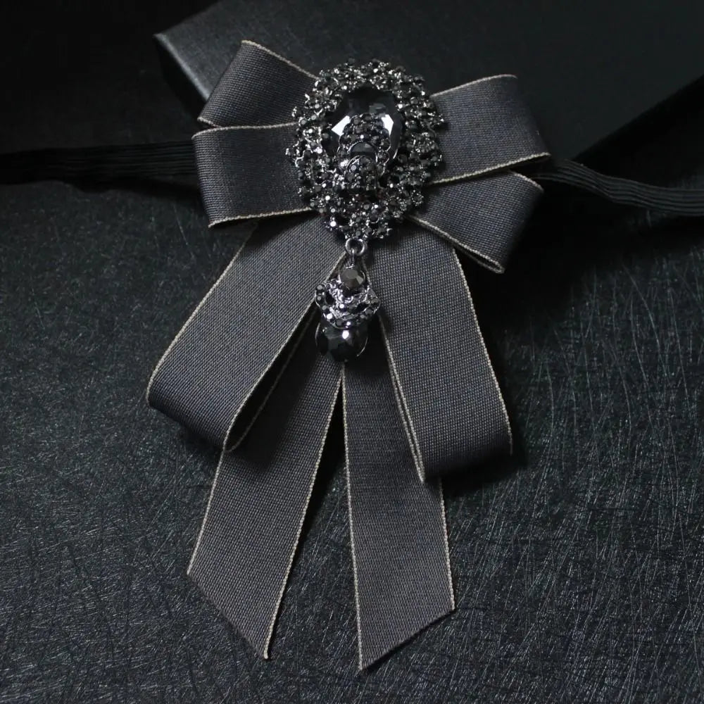 Luxury Rhinestone Handmade Bow Tie – Crystal Ribbon Bowtie