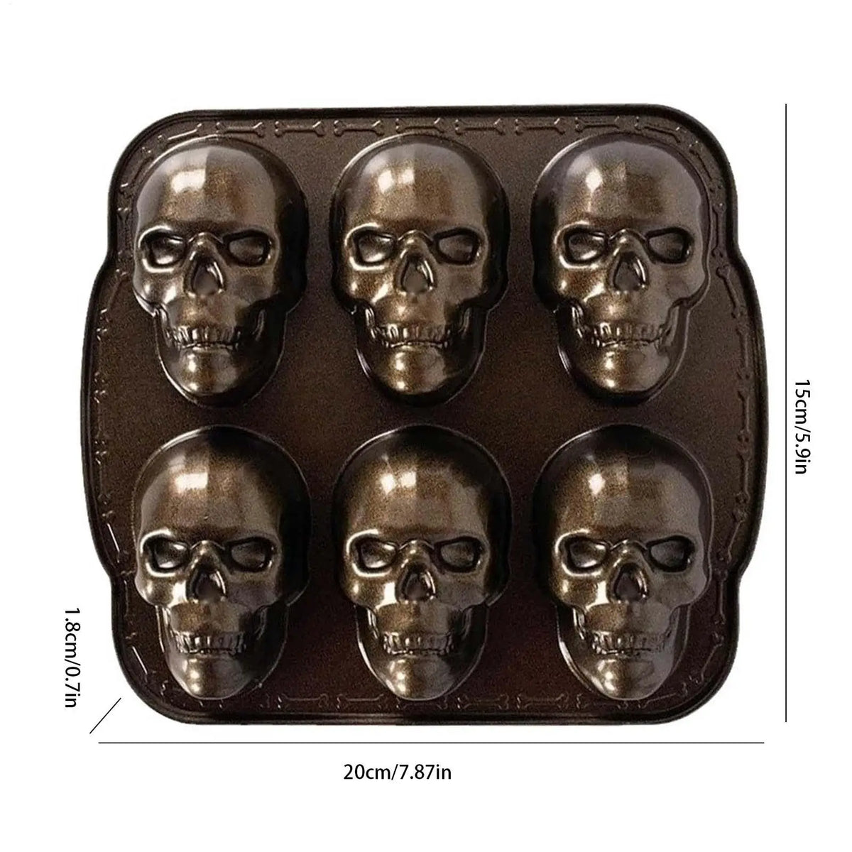 3D Skull Baking Mold – Halloween Cake, Cookie & Candy Mold