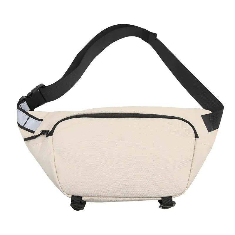 Color Block Crossbody Bag – Unisex Nylon Satchel | All Seasons Crossbody Bag Nixie BB-572-White Extra Large