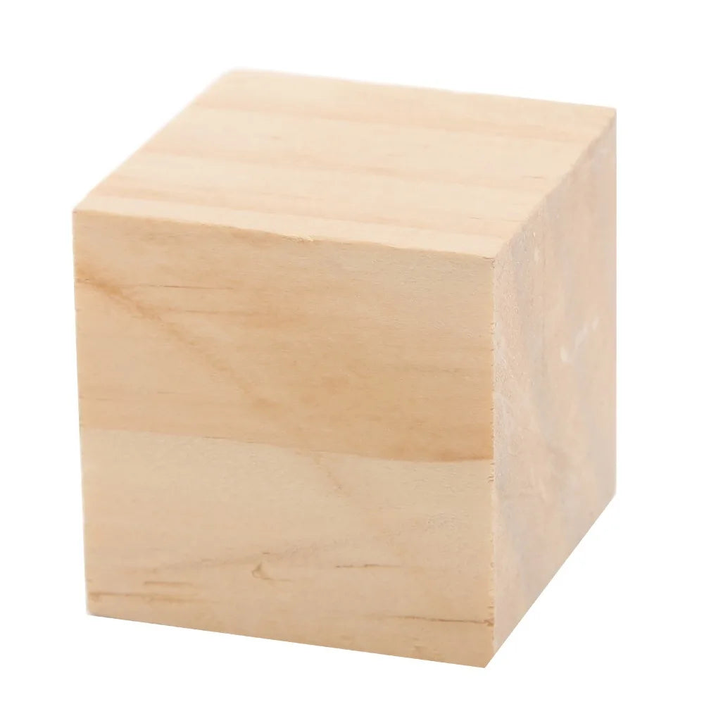 12PCS Unfinished Pine Wood Blocks – Smooth Square Craft Cubes Wood Craft Blocks Nixie