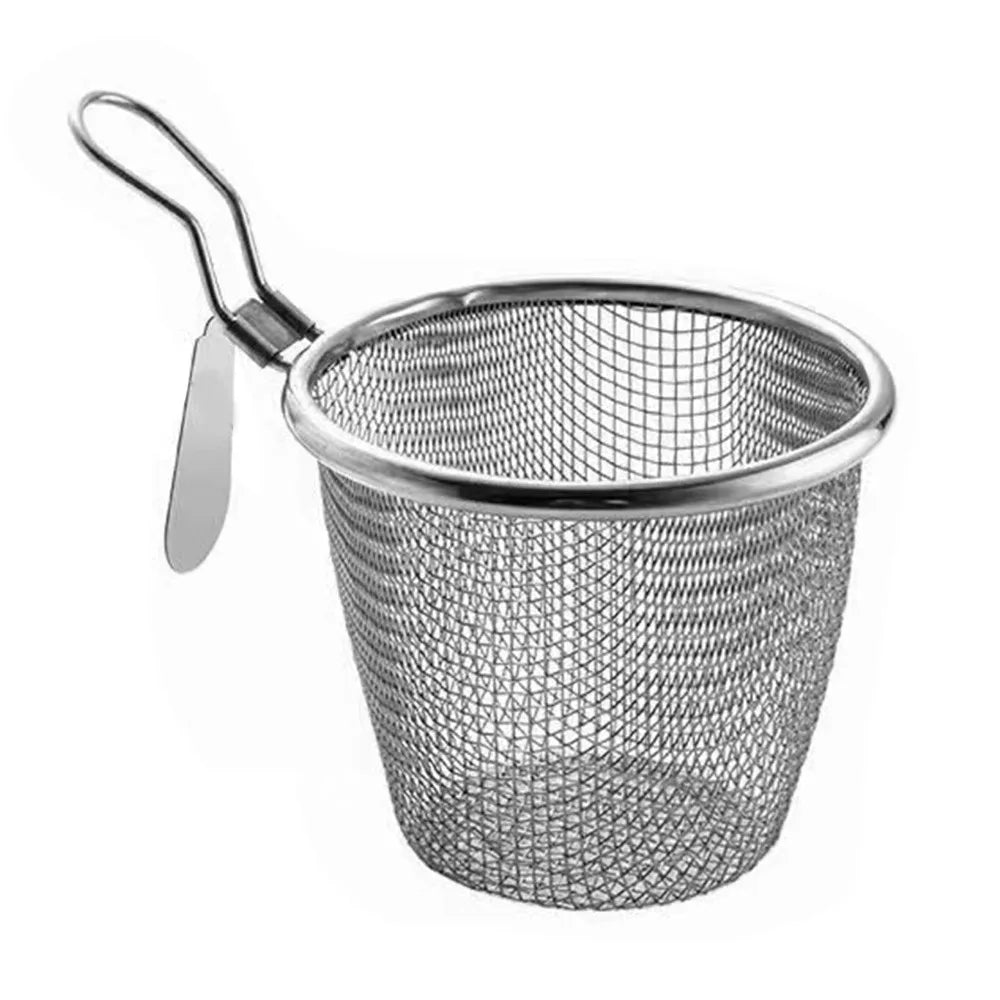 304 Stainless Steel Fine Mesh Fry Basket with Handle | 2 Sizes Fry Basket Nixie