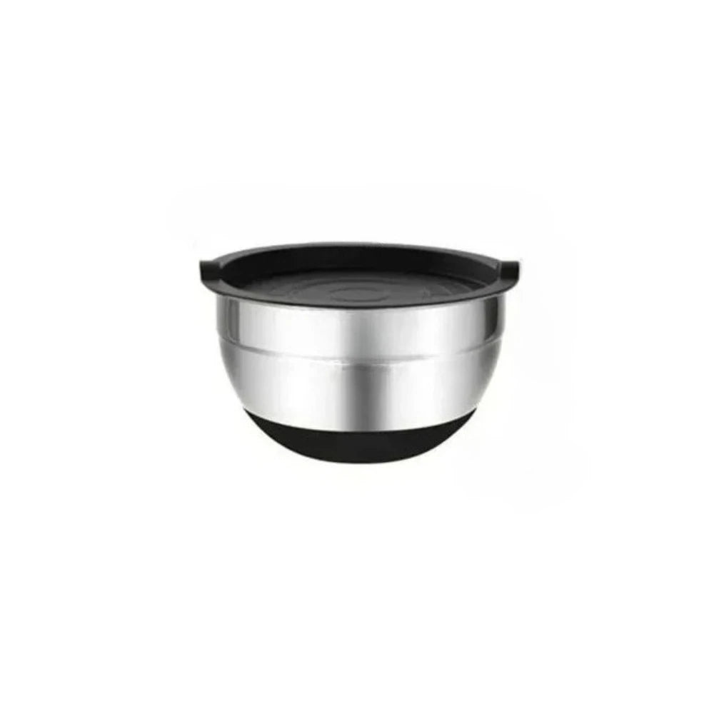 Stainless Steel Mixing Bowls with Airtight Lids & Silicone Base Mixing Bowl Set Nixie 14cm black
