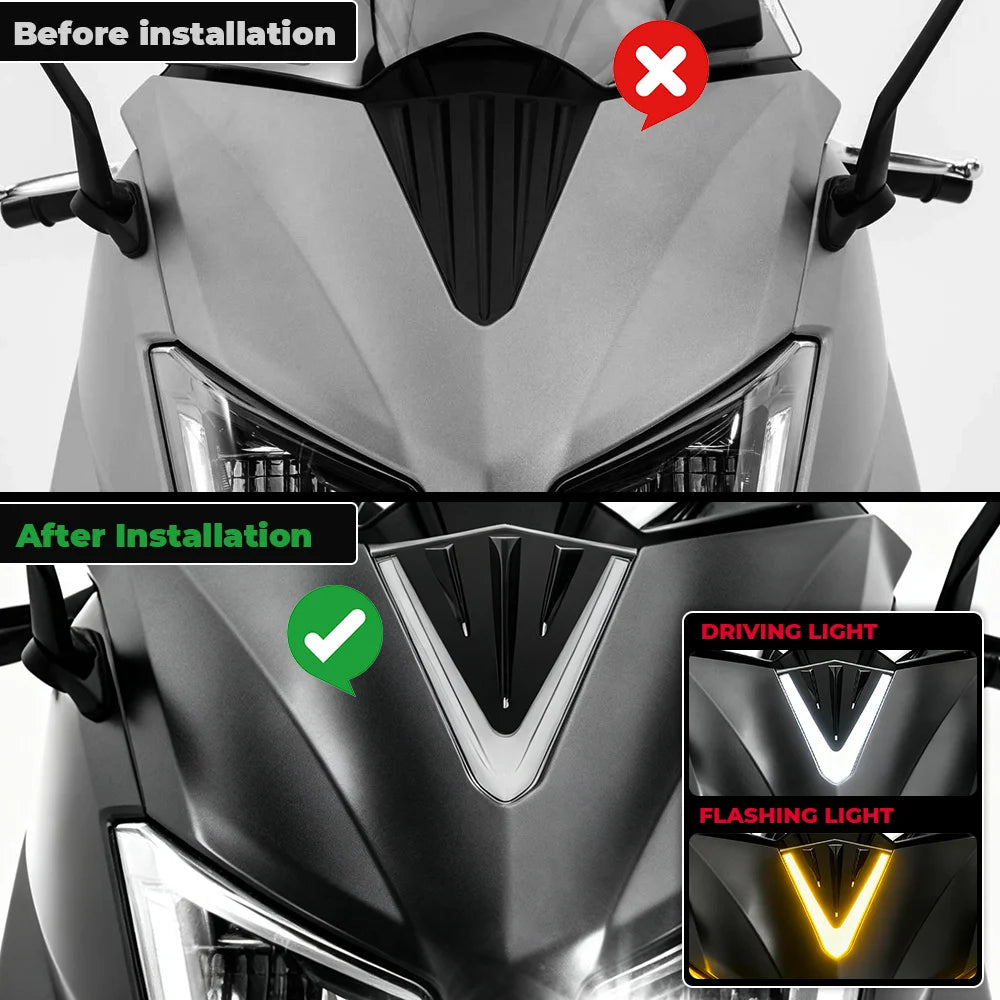 V-Shape LED DRL for Yamaha TMAX 530 2015-2016 | Waterproof Driving Lamp Motorcycle DRL Light Nixie