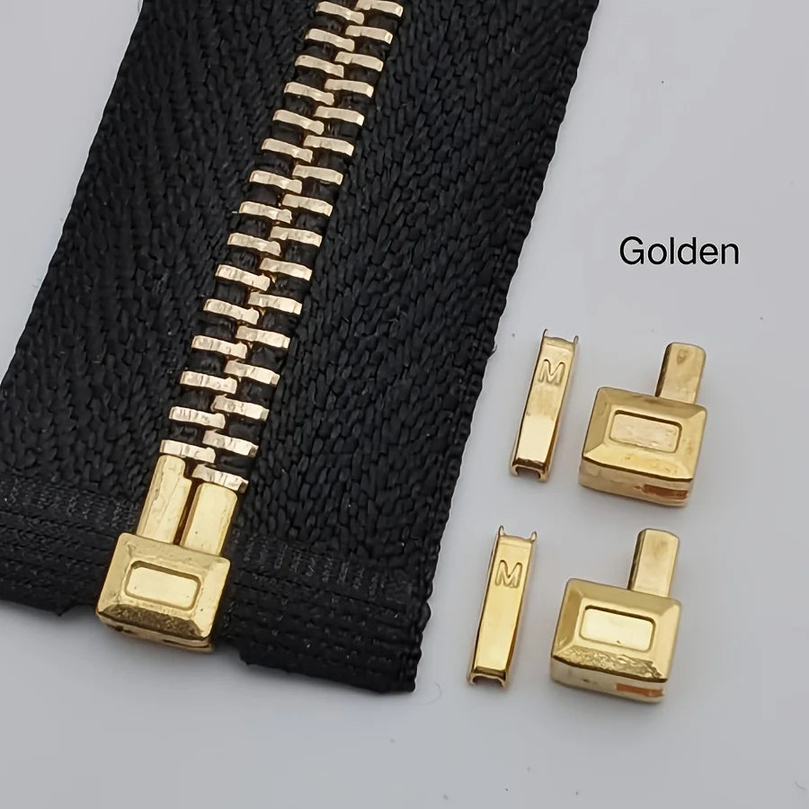 20-Piece Metal Zipper Sliders – Gold Silver Bronze Black #5 Zipper Sliders Set Nixie